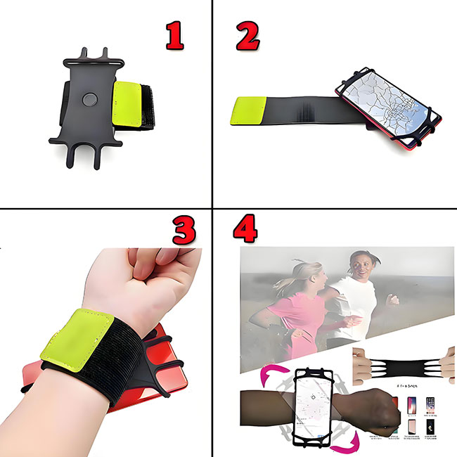 Hang a phone holder on your wrist during running and cycling to conveniently record every moment