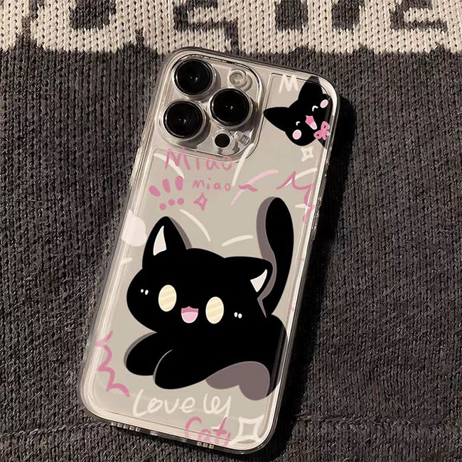 Fashionable shock resistant cute cat face phone case