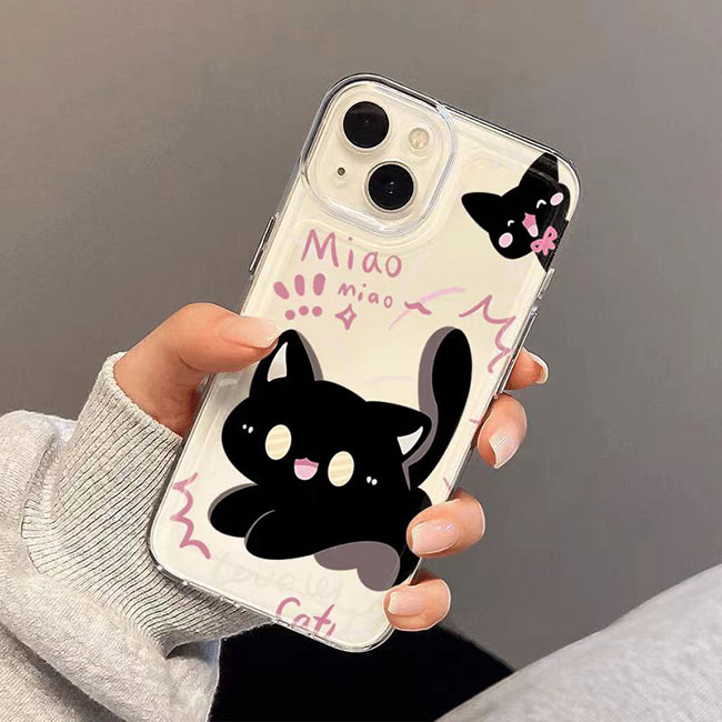 Fashionable shock resistant cute cat face phone case