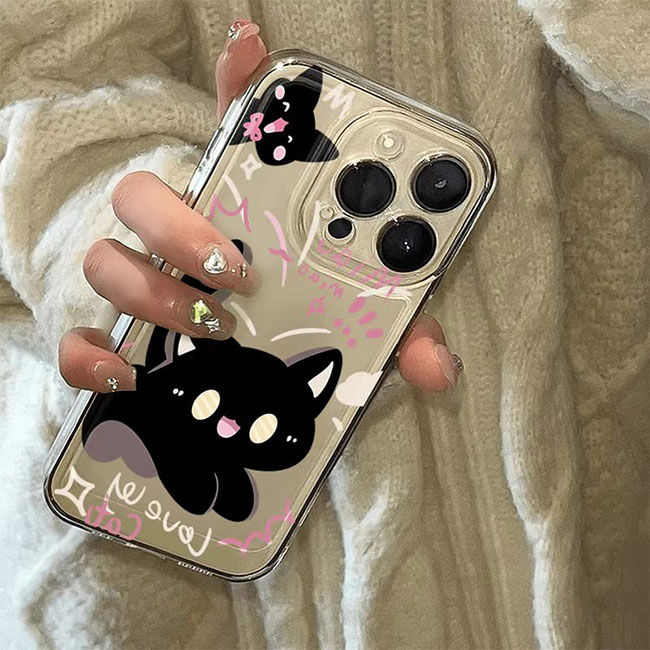 Fashionable shock resistant cute cat face phone case